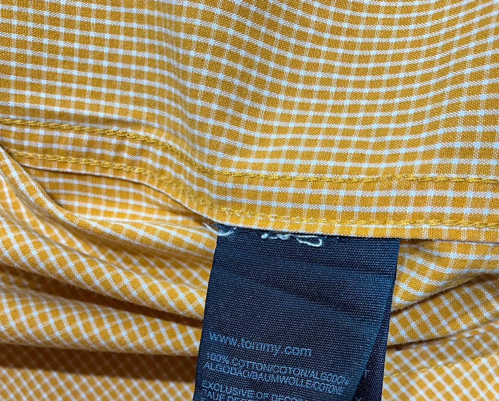 Chemise Tommy Hilfiger S Vichy 100% Coton Jaune Moutarde – photo 8